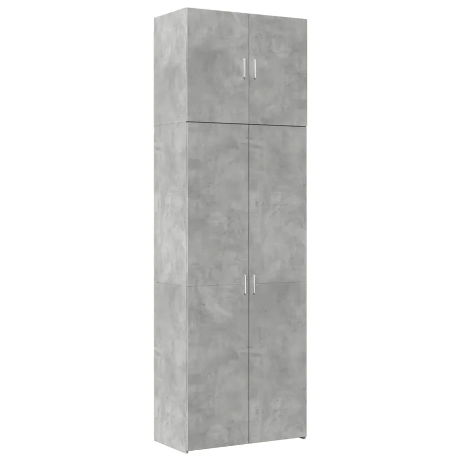 Buffet haut gris béton 80x42,5x249 cm bois d'ingénierie - 2