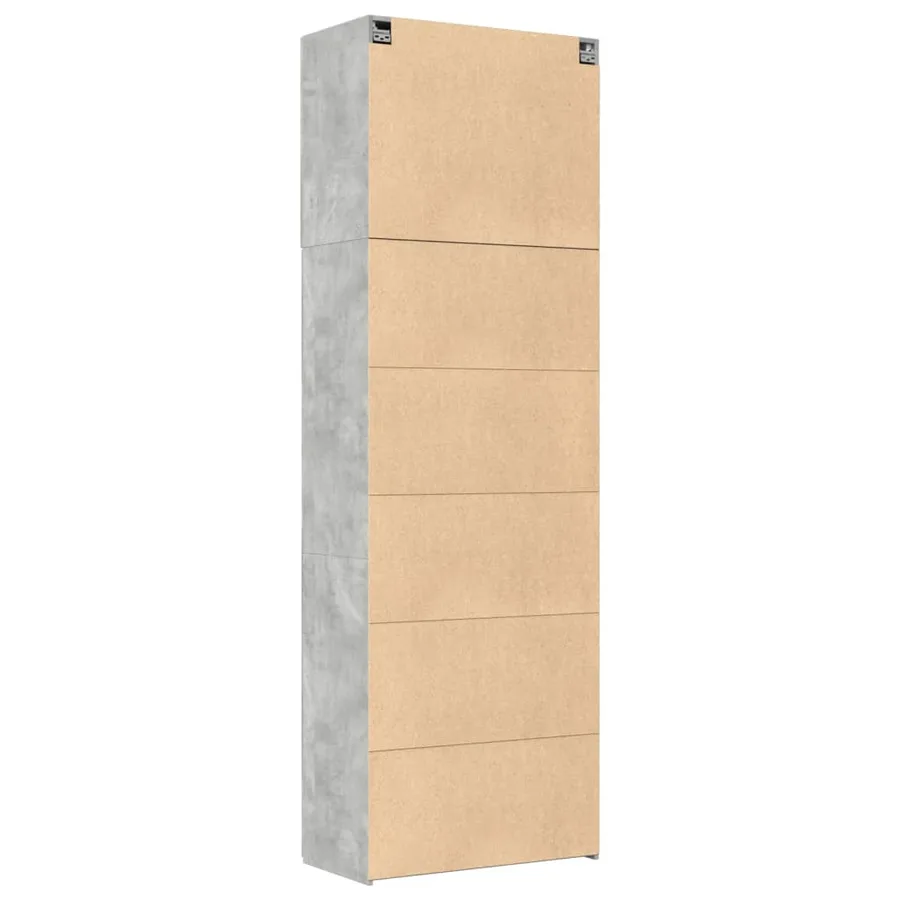Buffet haut gris béton 80x42,5x249 cm bois d'ingénierie - 8