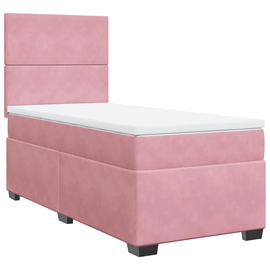 Sommier à lattes de lit avec matelas Rose 90x190 cm Velours - 6