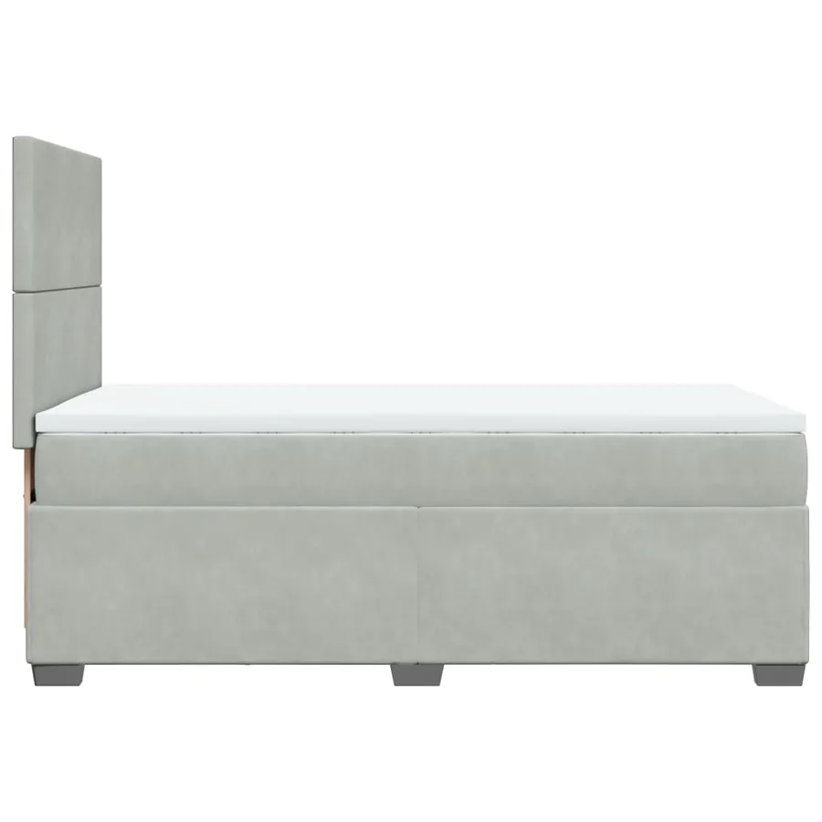 Sommier à lattes de lit et matelas Gris clair 80x200 cm Velours - 9