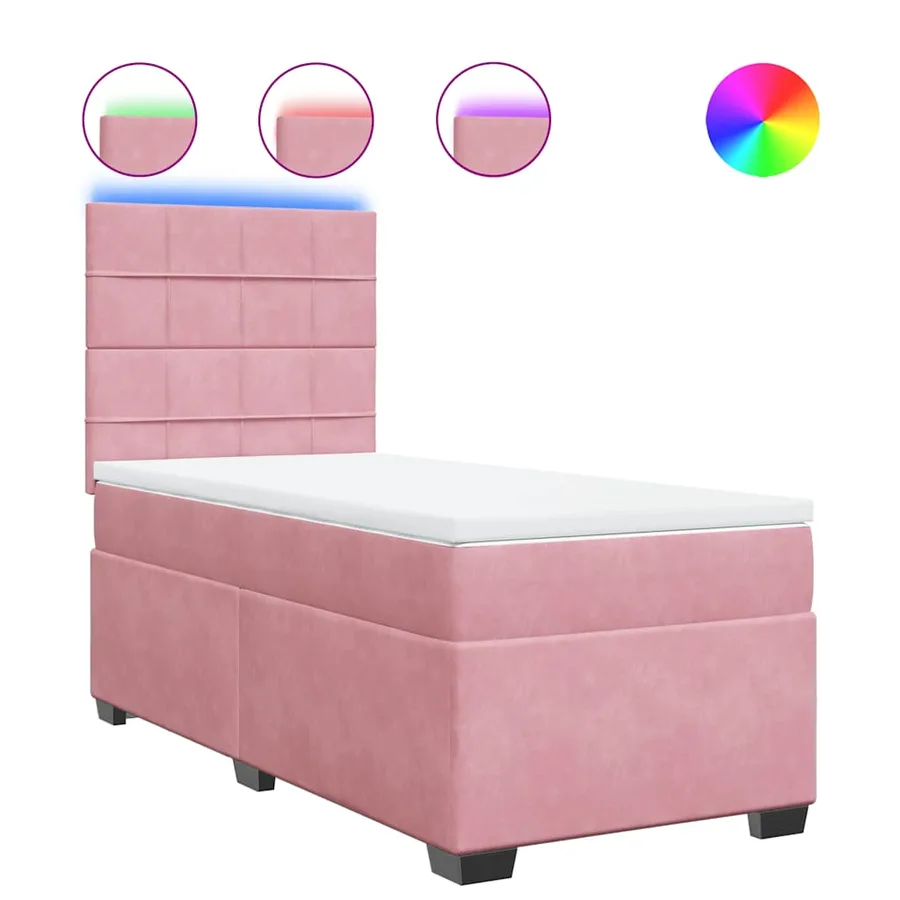 Sommier à lattes de lit avec matelas Rose 90x190 cm Velours - 2