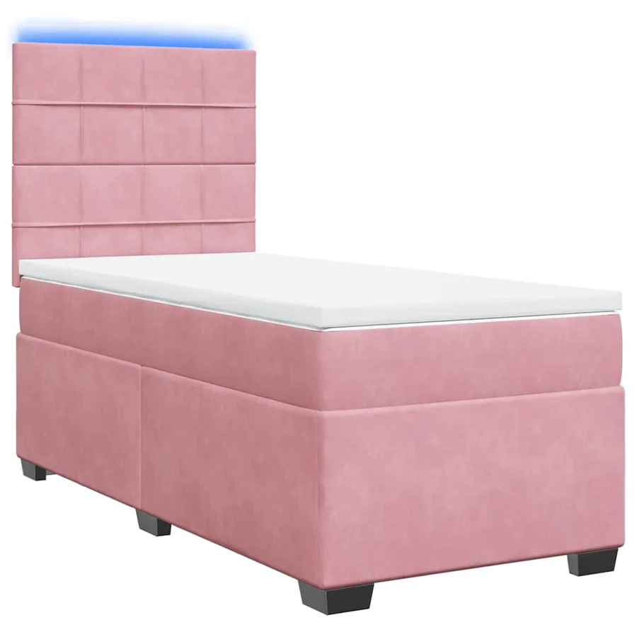 Sommier à lattes de lit avec matelas Rose 90x190 cm Velours - 3