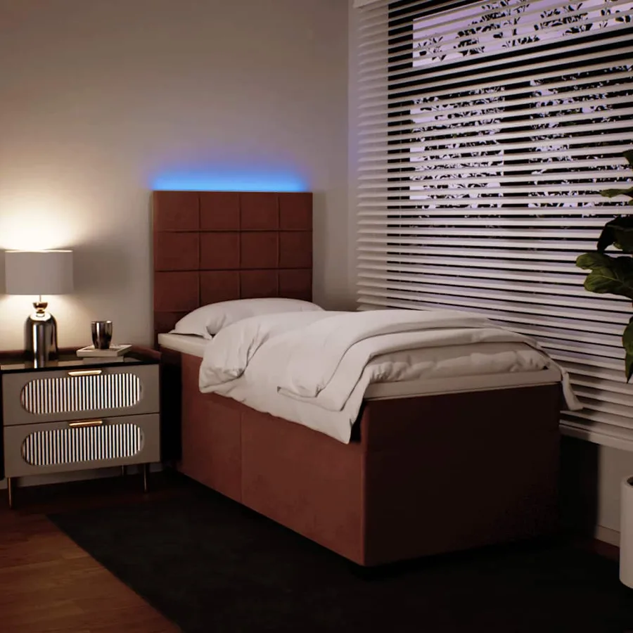 Sommier à lattes de lit avec matelas Rose 90x190 cm Velours - 5