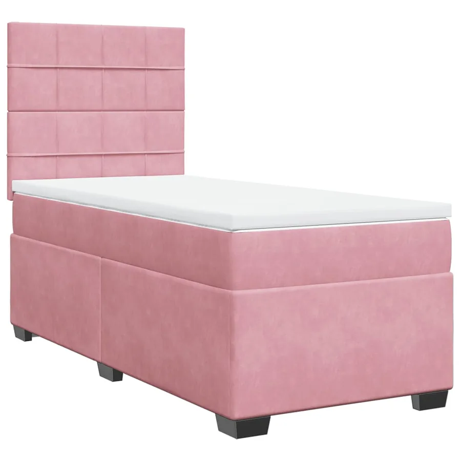Sommier à lattes de lit avec matelas Rose 90x190 cm Velours - 6