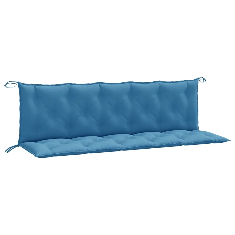 Coussins de banc de jardin lot de 2 bleu mélangé tissu - 2