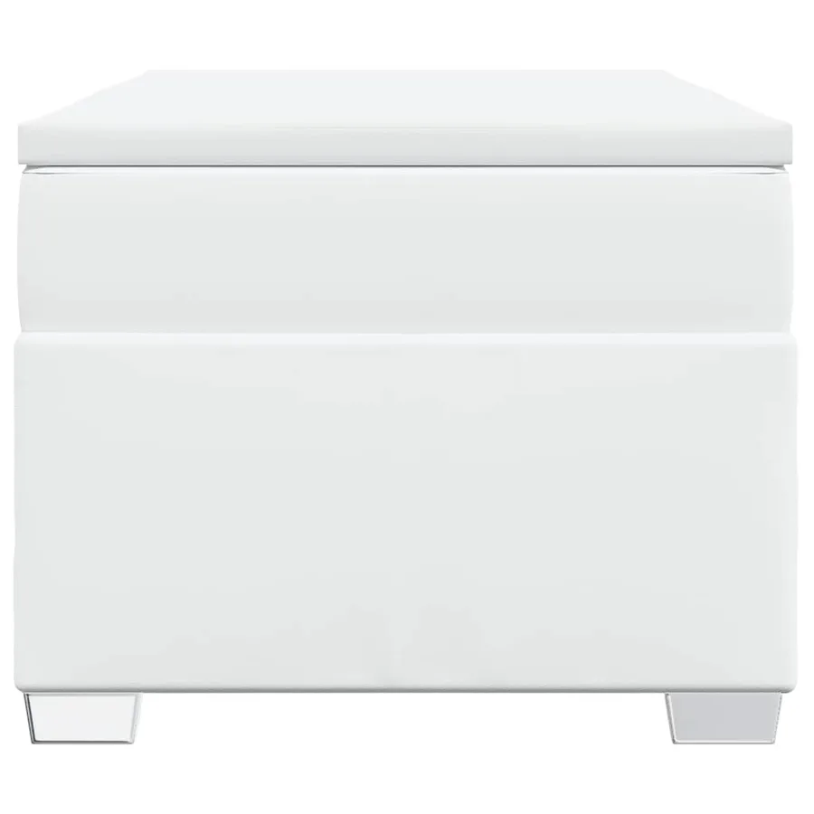 Sommier à lattes de lit avec matelas Blanc 90x200 cm Similicuir - 4