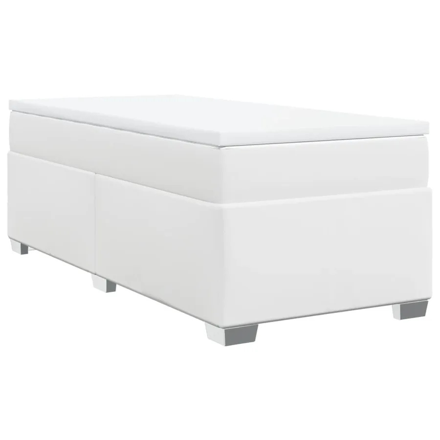 Sommier à lattes de lit avec matelas Blanc 90x200 cm Similicuir - 9