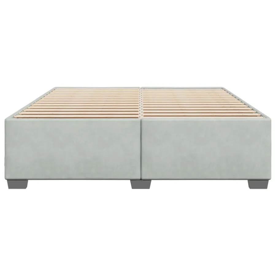 Cadre de lit sans matelas gris clair 180x200 cm velours - 4
