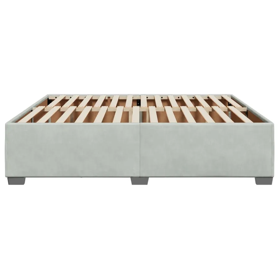 Cadre de lit sans matelas gris clair 180x200 cm velours - 5
