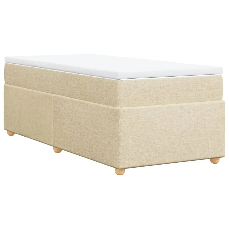 Sommier à lattes de lit et matelas Crème 90x190 cm Tissu - 2