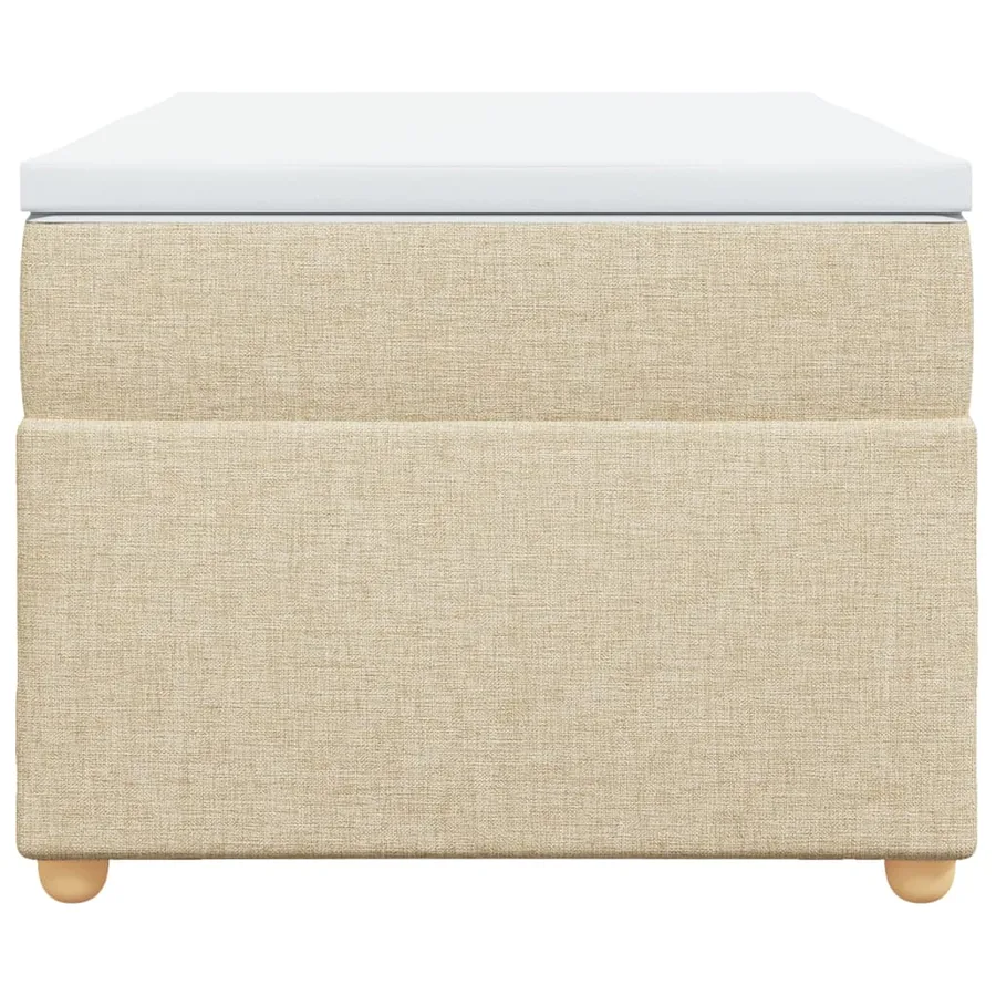Sommier à lattes de lit et matelas Crème 90x190 cm Tissu - 4