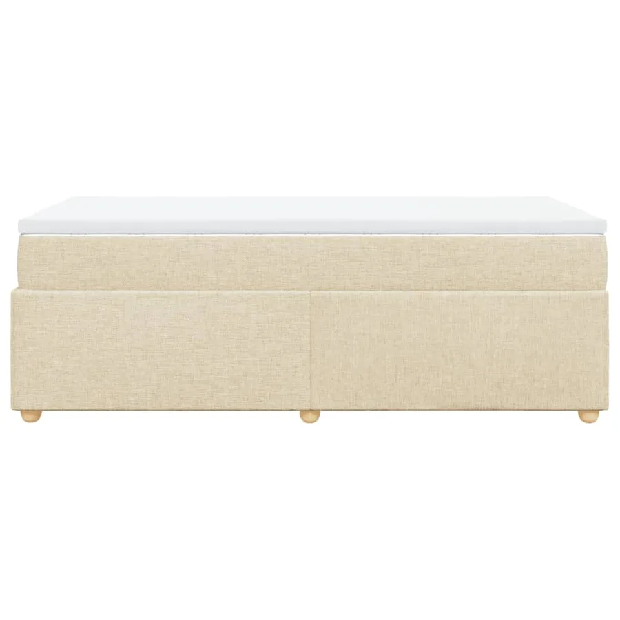 Sommier à lattes de lit et matelas Crème 90x190 cm Tissu - 8