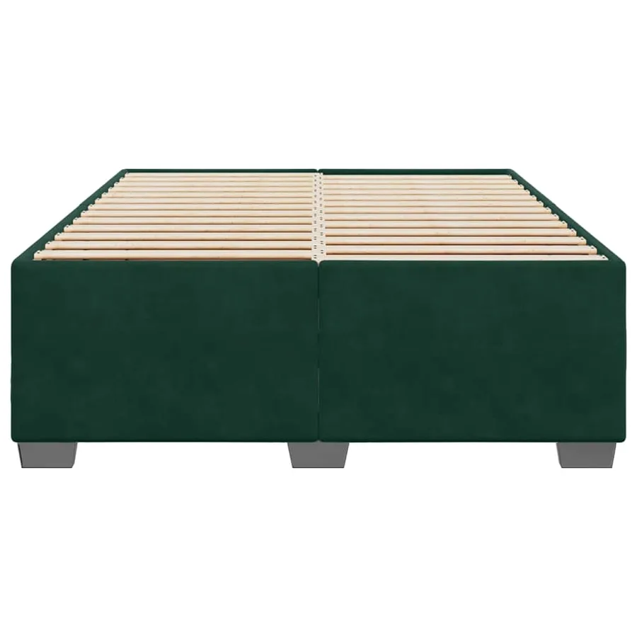 Cadre de lit sans matelas vert foncé 140x200 cm velours - 4