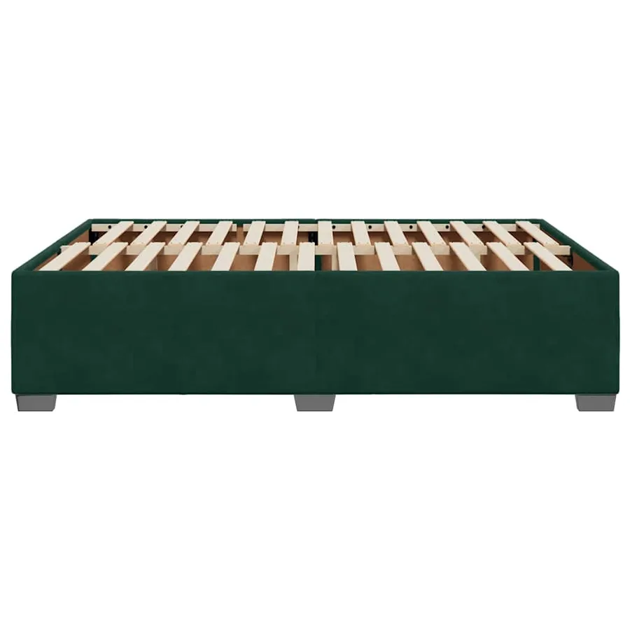 Cadre de lit sans matelas vert foncé 140x200 cm velours - 5