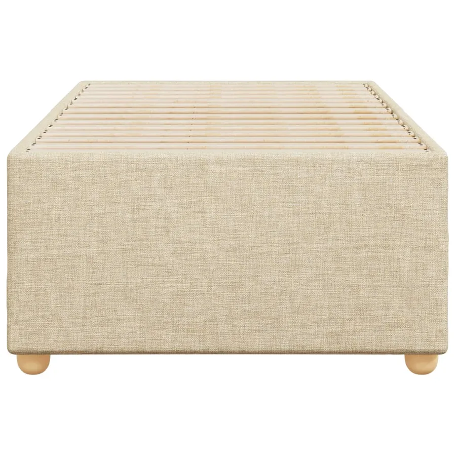Cadre de lit sans matelas crème 100x200 cm tissu - 4