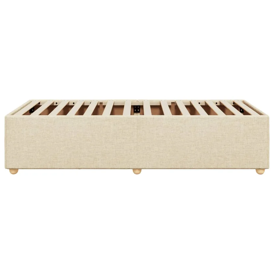 Cadre de lit sans matelas crème 100x200 cm tissu - 5