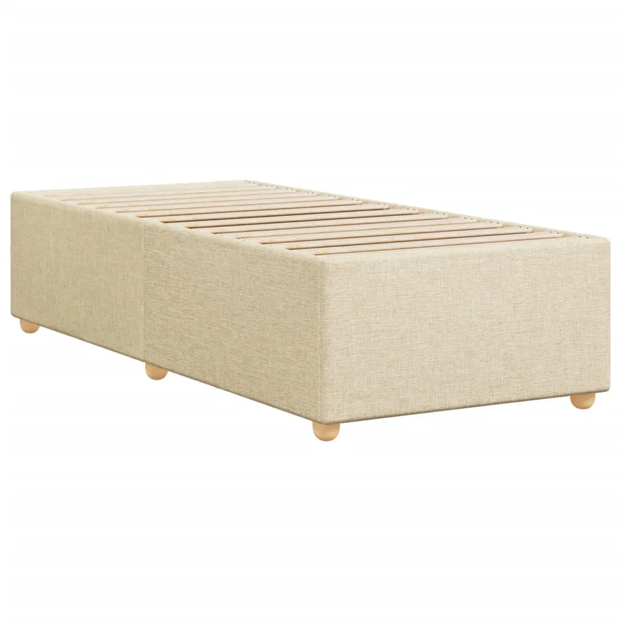 Cadre de lit sans matelas crème 100x200 cm tissu - 6