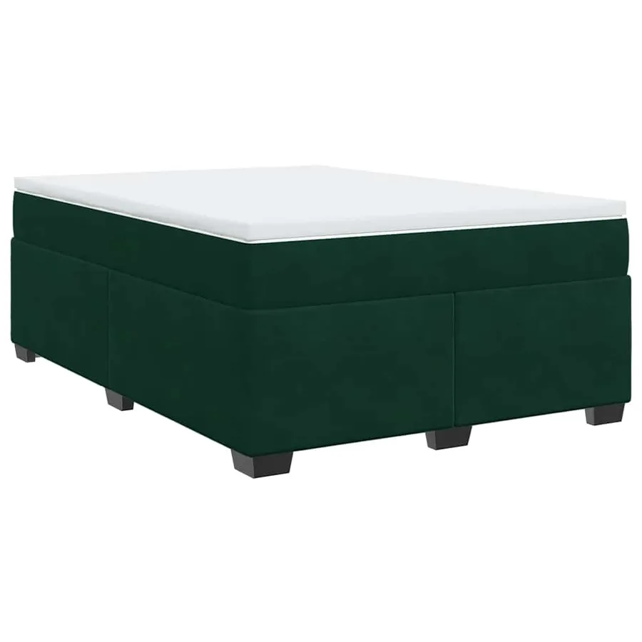 Sommier à lattes de lit et matelas Vert foncé 140x200cm Velours - 2
