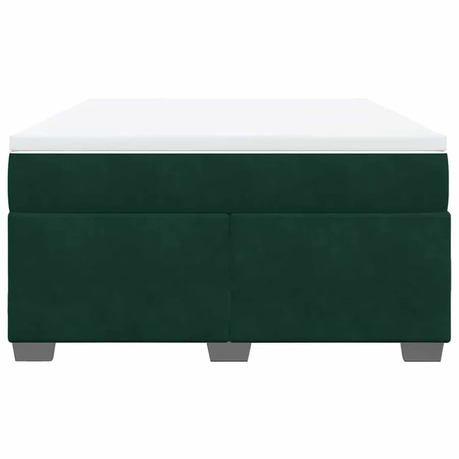 Sommier à lattes de lit et matelas Vert foncé 140x200cm Velours - 4