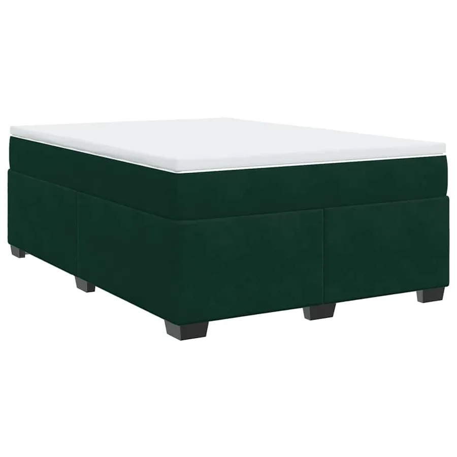 Sommier à lattes de lit et matelas Vert foncé 140x200cm Velours - 9