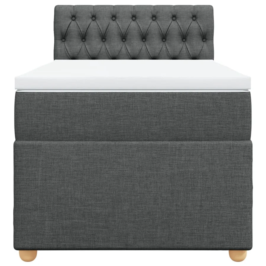 Sommier à lattes de lit et matelas Gris foncé 90x190 cm Tissu - 4
