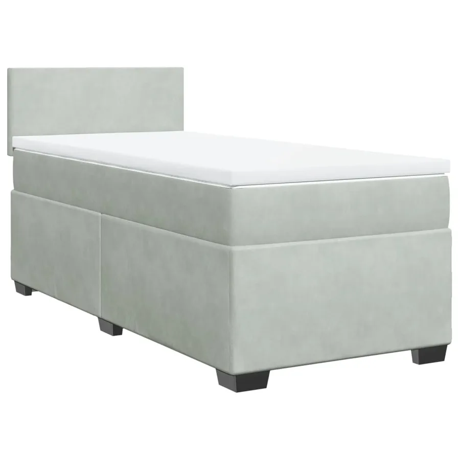 Sommier à lattes de lit et matelas Gris clair 90x200 cm Velours - 3