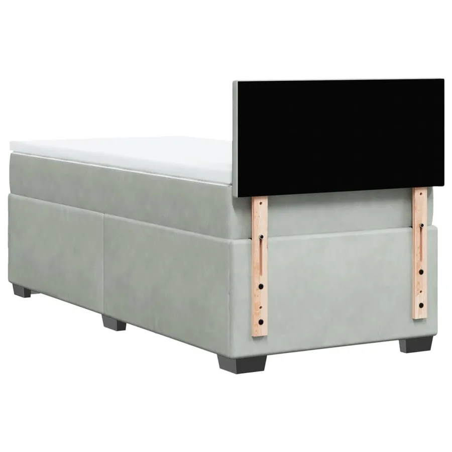 Sommier à lattes de lit et matelas Gris clair 90x200 cm Velours - 8