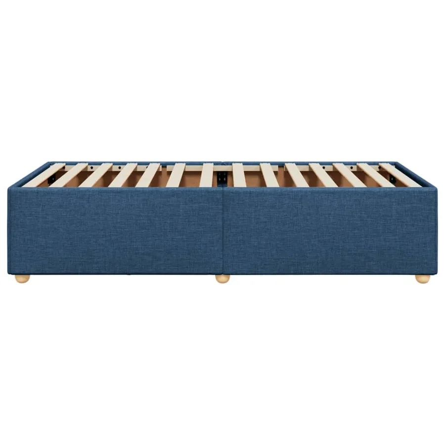 Cadre de lit sans matelas bleu 90x200 cm tissu - 5