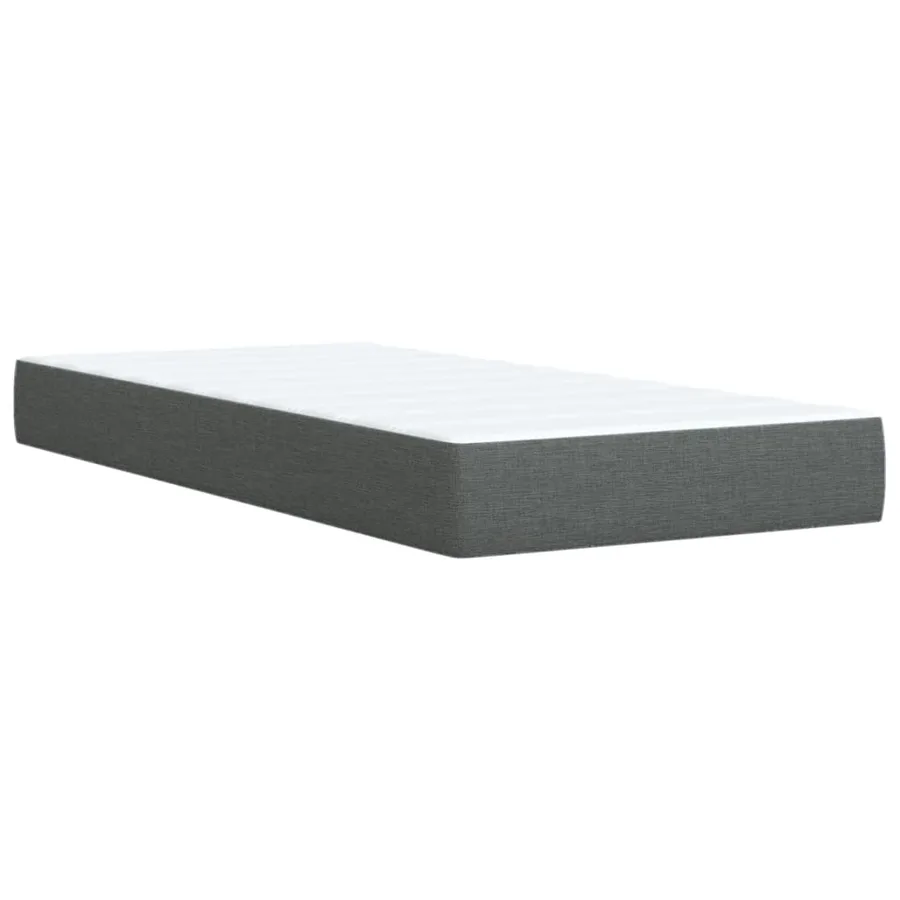 Sommier à lattes de lit et matelas Gris foncé 90x190 cm Tissu - 10