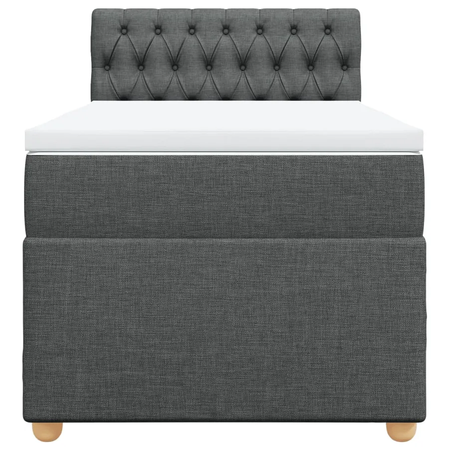 Sommier à lattes de lit et matelas Gris foncé 90x190 cm Tissu - 6