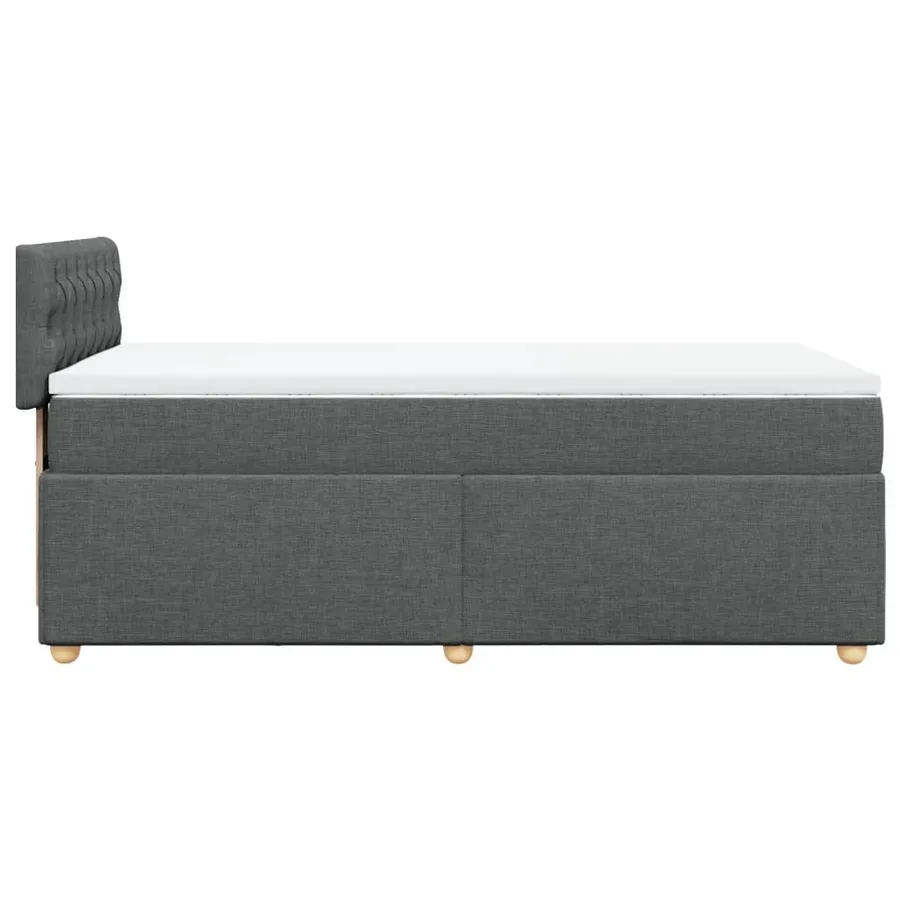 Sommier à lattes de lit et matelas Gris foncé 90x190 cm Tissu - 7