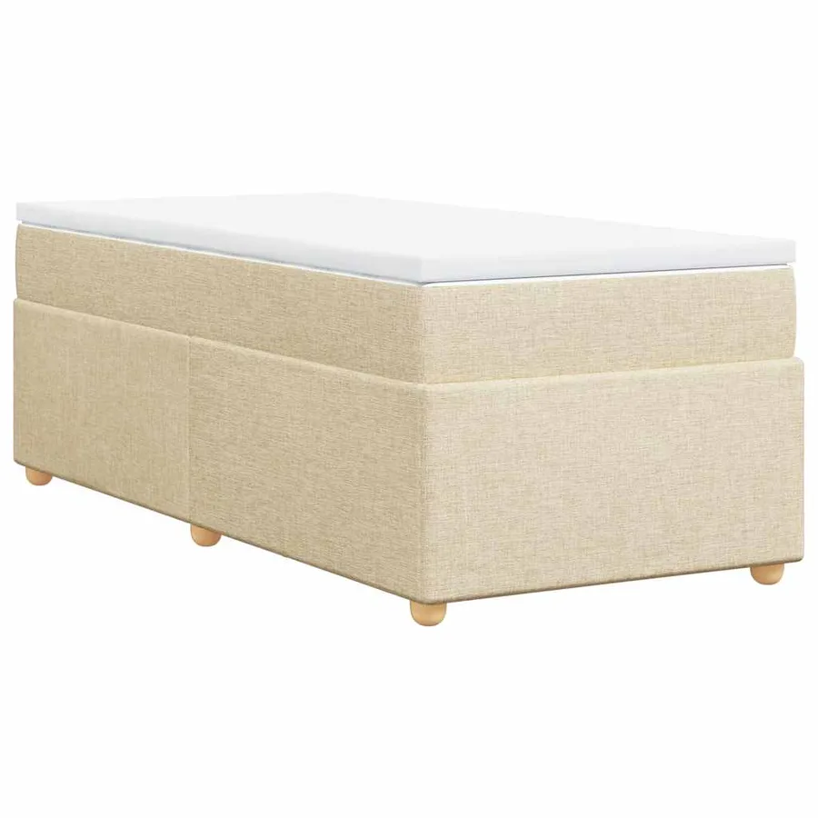 Sommier à lattes de lit avec matelas Crème 100x200 cm Tissu - 2