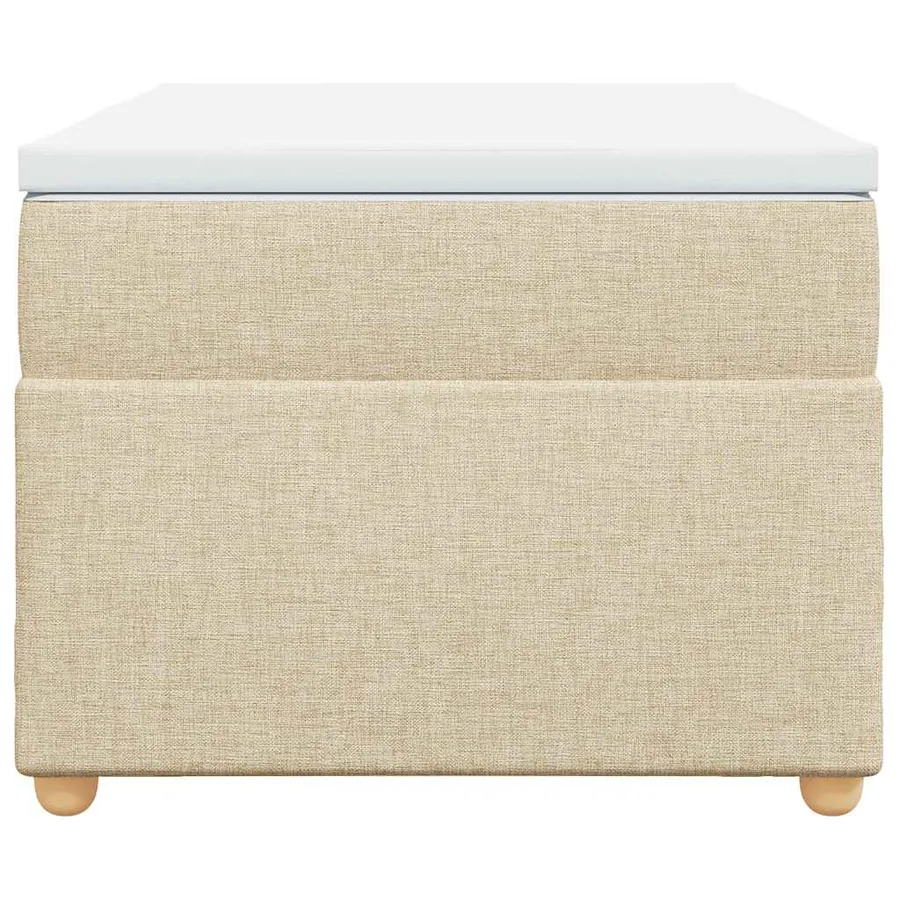 Sommier à lattes de lit avec matelas Crème 100x200 cm Tissu - 4