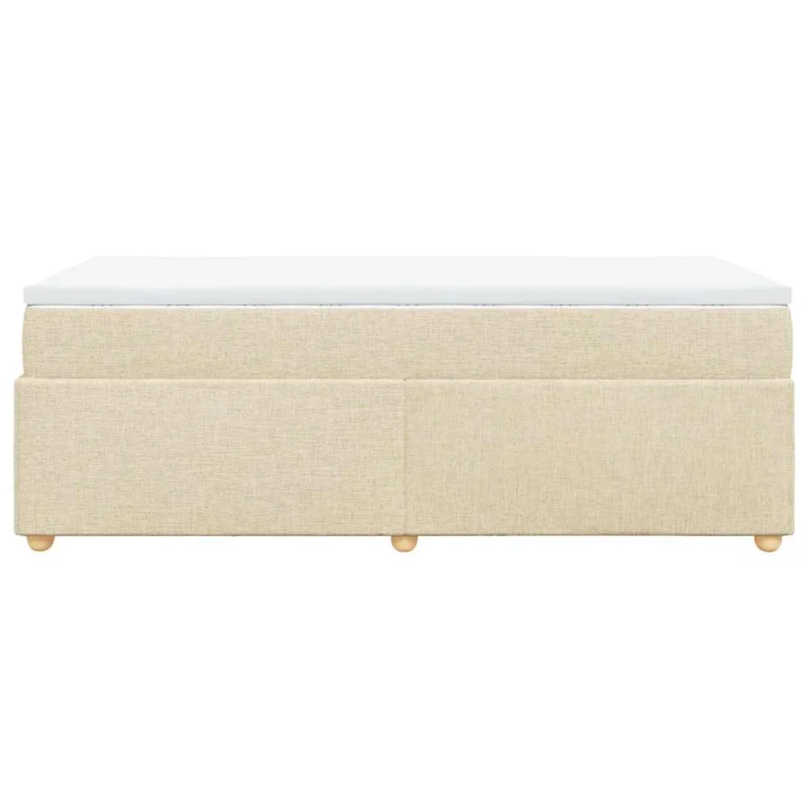 Sommier à lattes de lit avec matelas Crème 100x200 cm Tissu - 8