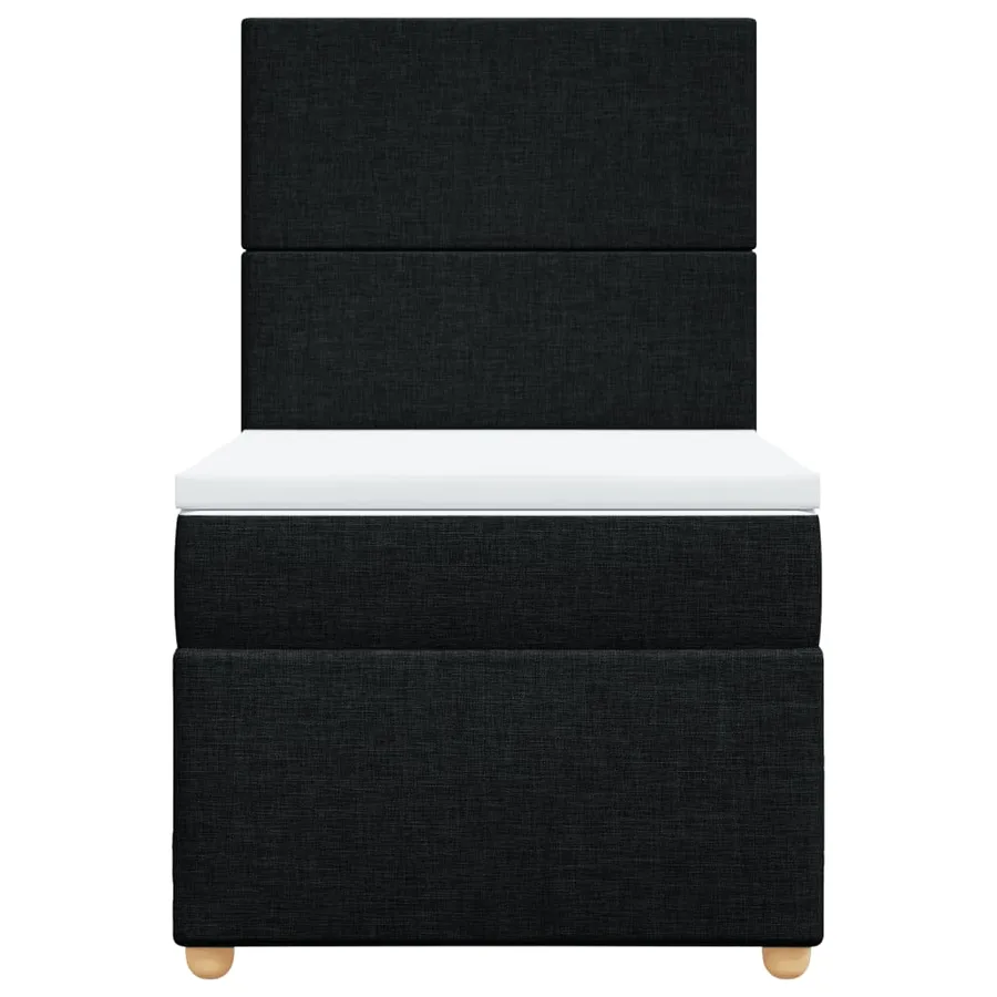 Sommier à lattes de lit avec matelas Noir 90x190 cm Tissu - 6