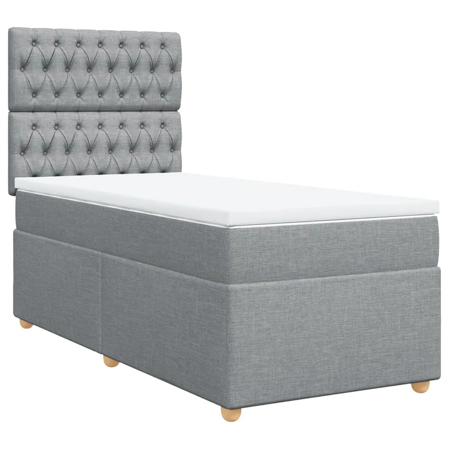 Sommier à lattes de lit avec matelas Gris clair 100x200cm Tissu - 2
