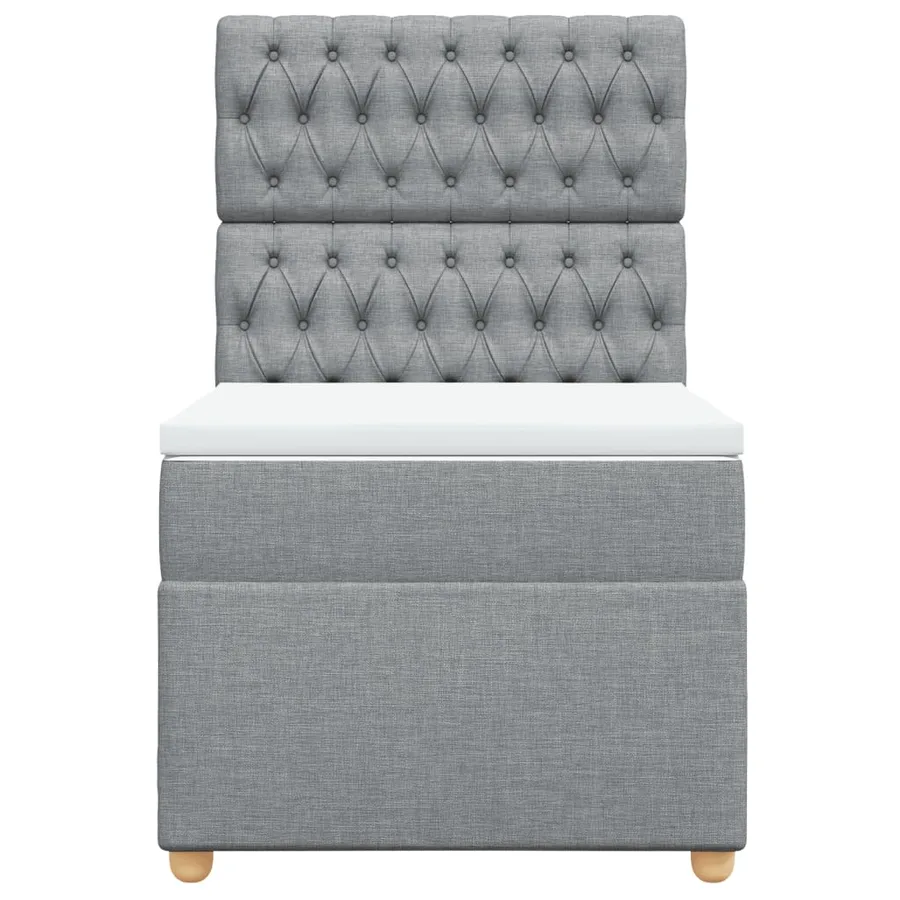 Sommier à lattes de lit avec matelas Gris clair 100x200cm Tissu - 4