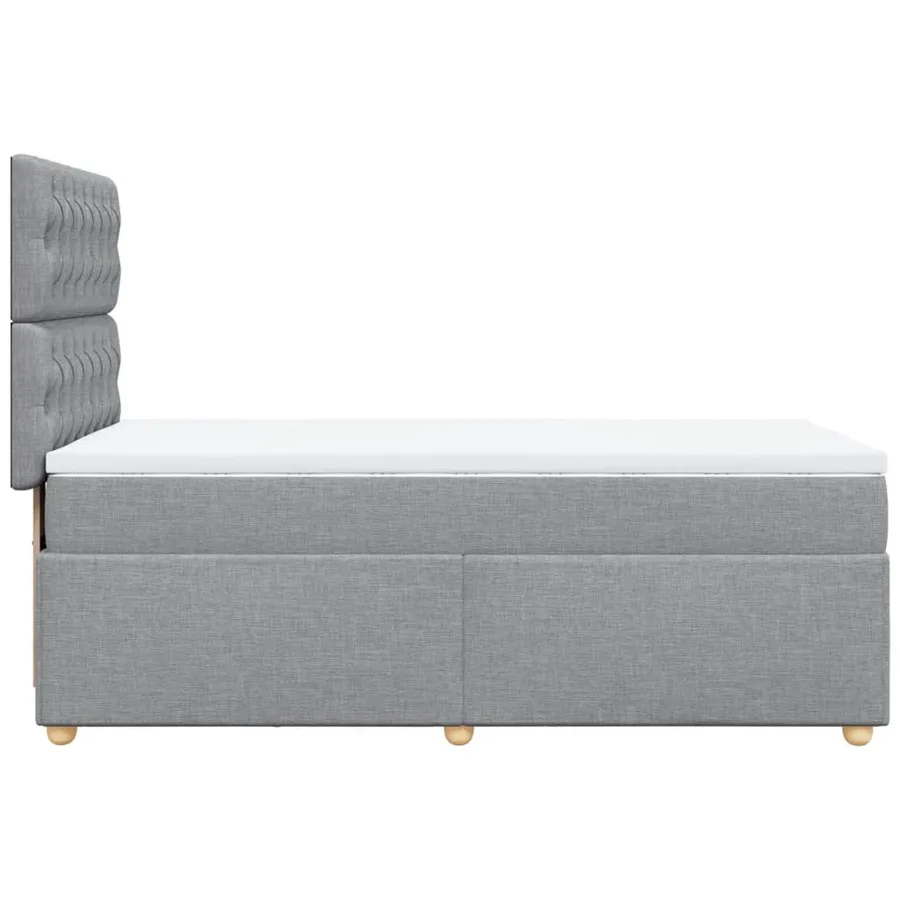 Sommier à lattes de lit avec matelas Gris clair 100x200cm Tissu - 5