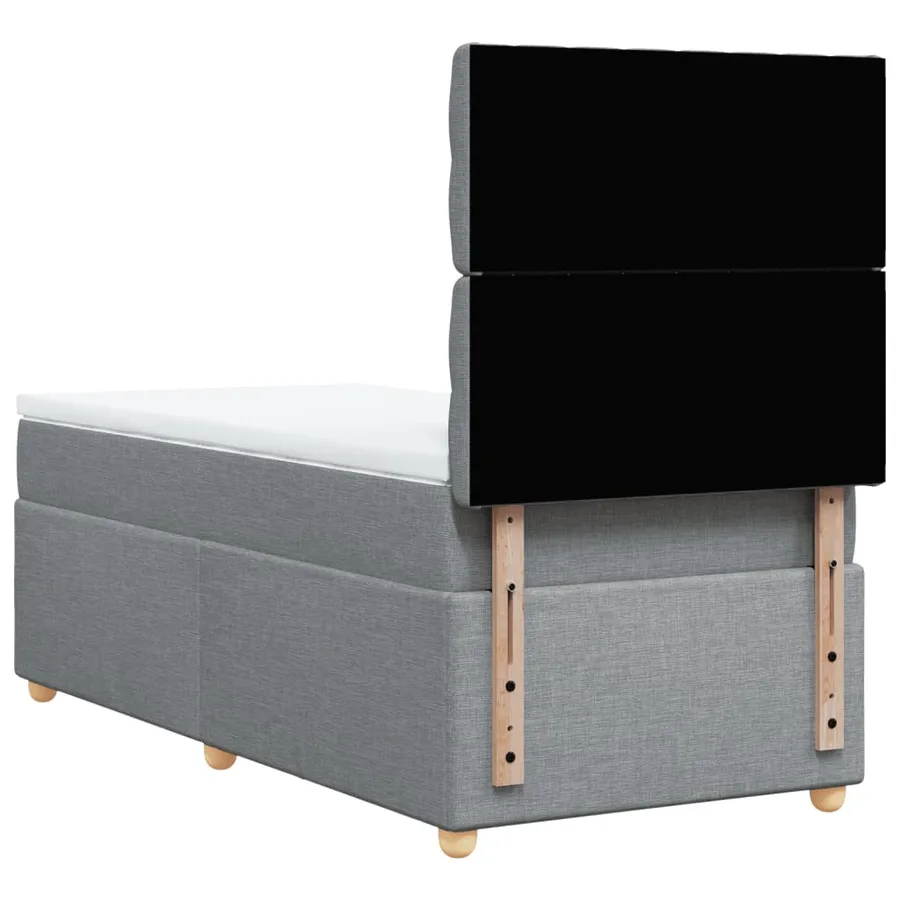 Sommier à lattes de lit avec matelas Gris clair 100x200cm Tissu - 6