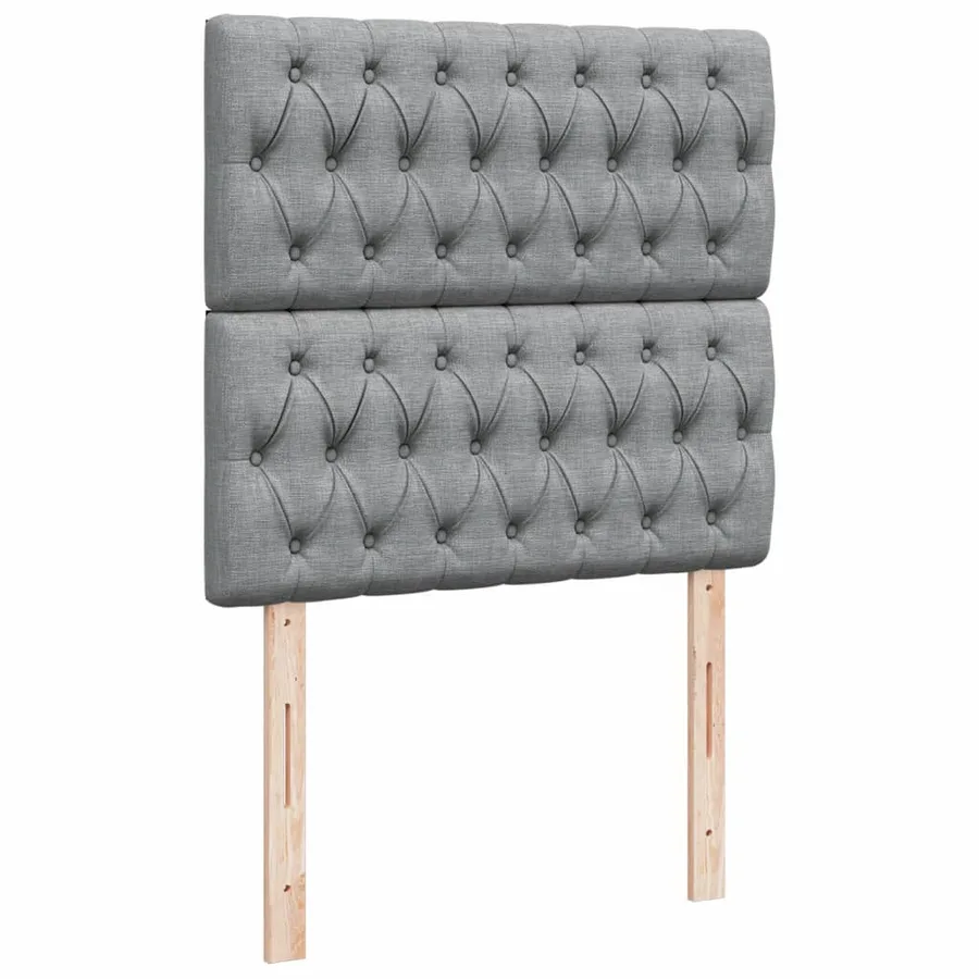 Sommier à lattes de lit avec matelas Gris clair 100x200cm Tissu - 7