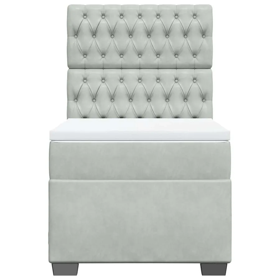 Sommier à lattes de lit et matelas Gris clair 90x200 cm Velours - 7