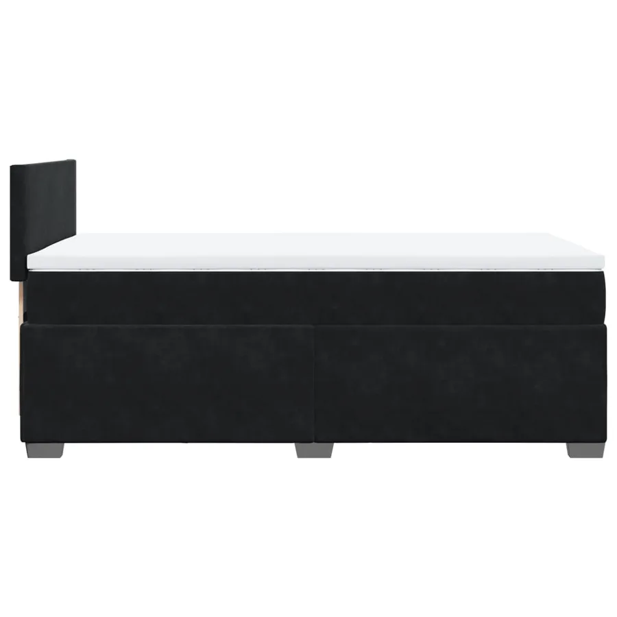 Sommier à lattes de lit avec matelas Noir 90x200 cm Velours - 7