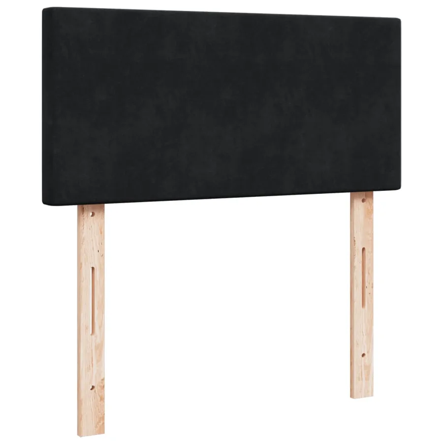 Sommier à lattes de lit avec matelas Noir 90x200 cm Velours - 9