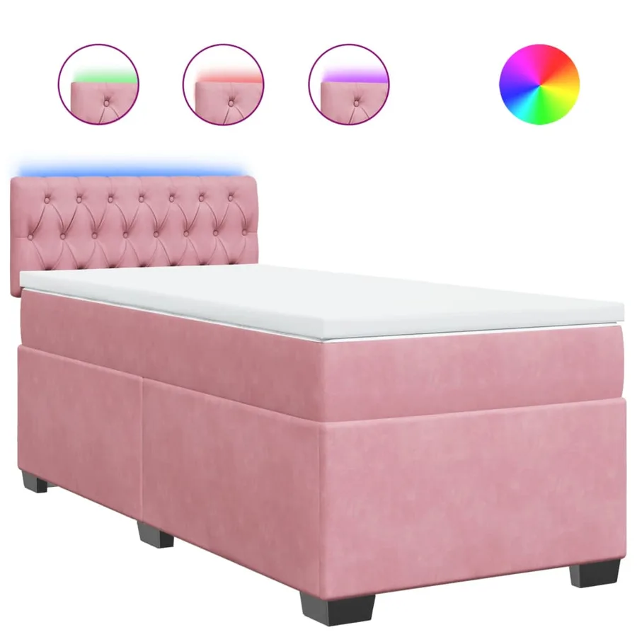 Sommier à lattes de lit avec matelas Rose 90x190 cm Velours - 2