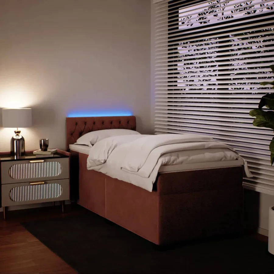 Sommier à lattes de lit avec matelas Rose 90x190 cm Velours - 4
