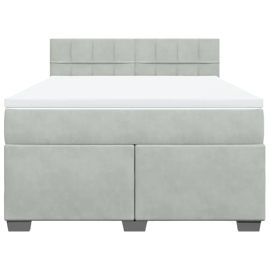 Sommier à lattes de lit et matelas Gris clair 160x200cm Velours - 6