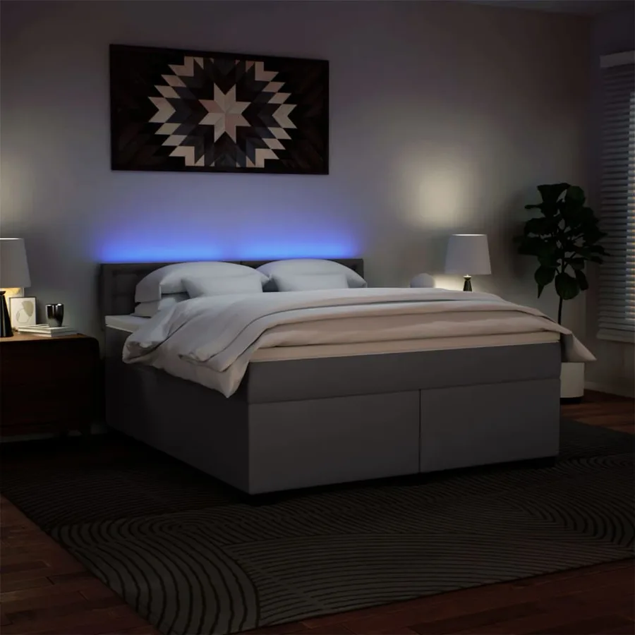 Sommier à lattes de lit avec matelas Gris 180x200 cm Similicuir - 5