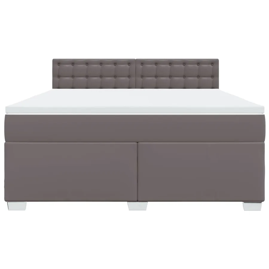 Sommier à lattes de lit avec matelas Gris 180x200 cm Similicuir - 6