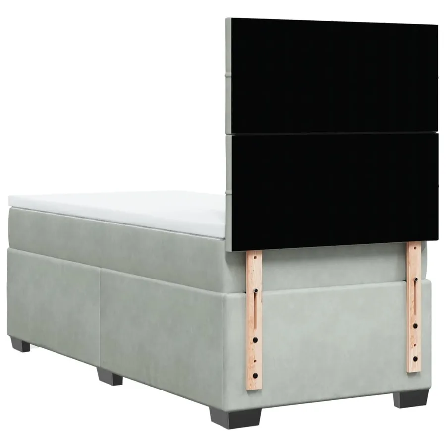 Sommier à lattes de lit et matelas Gris clair 90x200 cm Velours - 10