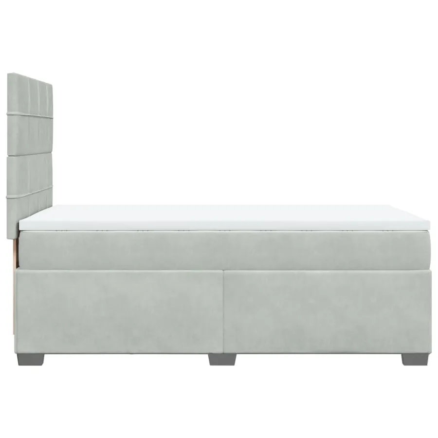 Sommier à lattes de lit et matelas Gris clair 90x200 cm Velours - 9